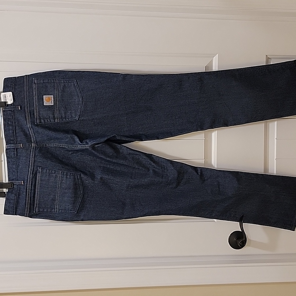 Carhartt Relaxed Fit Dark Blue Denim Jeans Size14 NWT - Picture 6 of 9